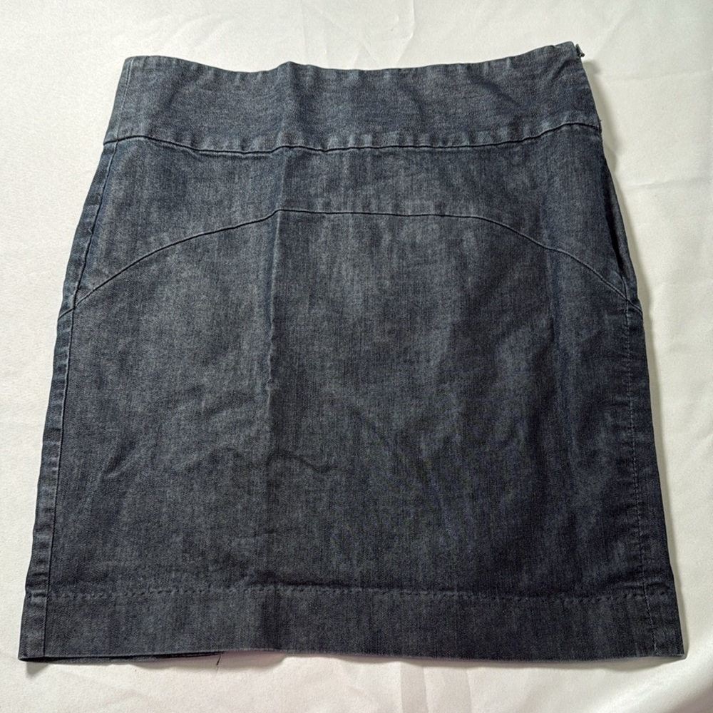 GAP Women's Size 12 Skirt Denim Dark Wash Stretch Straight Vintage Y2K Side Zip‎ - Picture 2 of 9